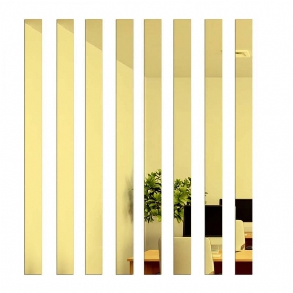 Şerit pleksi yapışkanlı gold ayna
